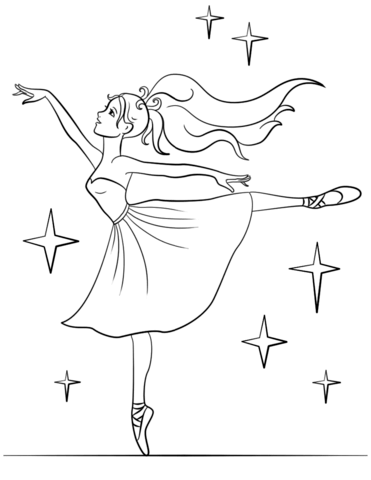 Beautiful Ballerina Coloring Page